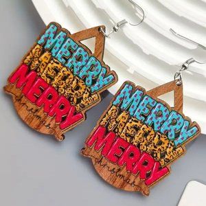 3/$12~Merry Merry Merry Christmas Earrings